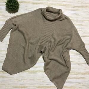 Elan Tan Beige‎ Loose Oversized Turtleneck Pullover Sweater Women’s One Size
